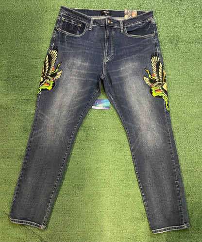 Ed Hardy eagle and snake jeans