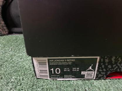 Air Jordan 3 black cement 2024 size 10men/11.5women