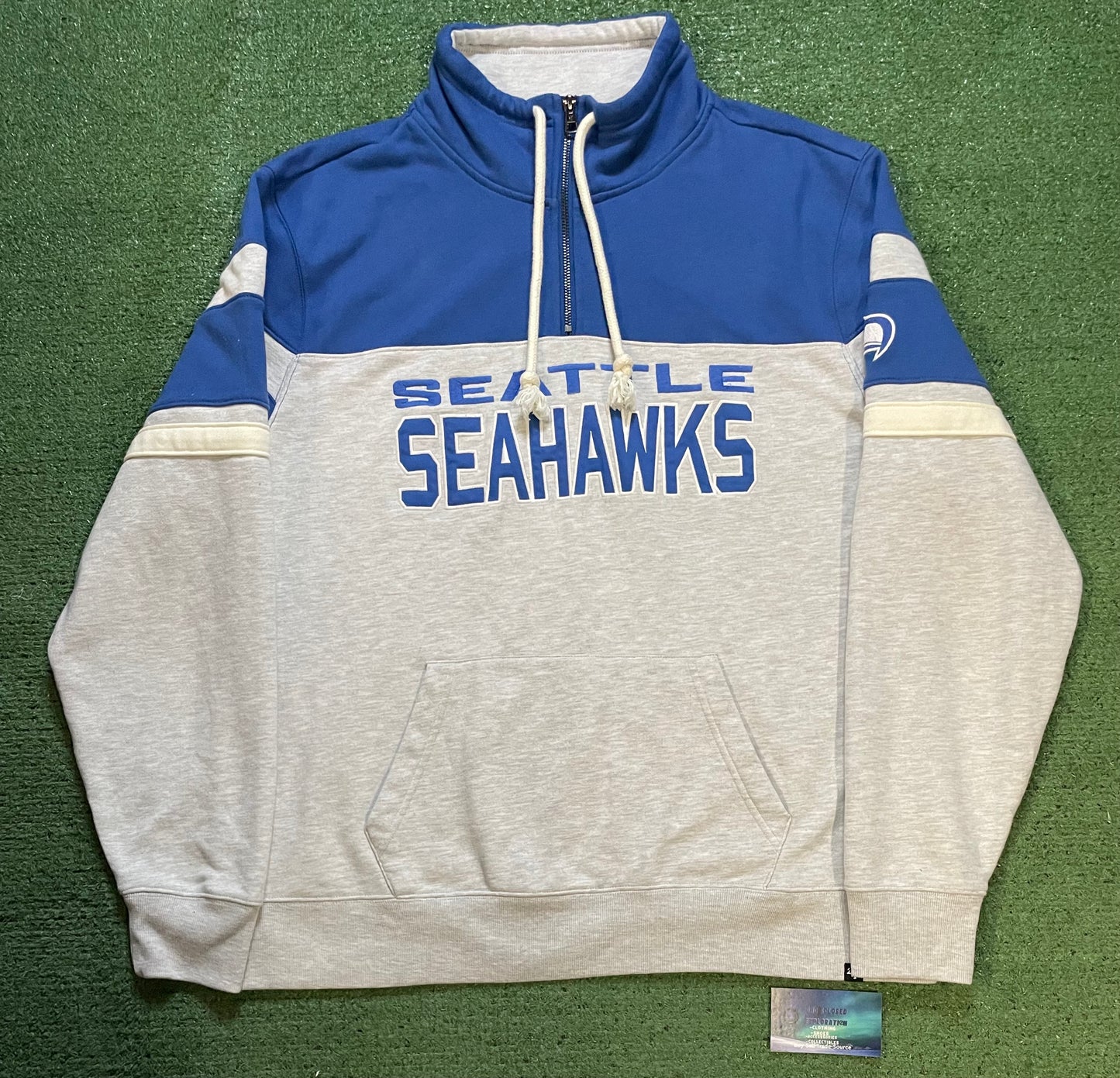Seattle Seahawks grey and blue quarter zip