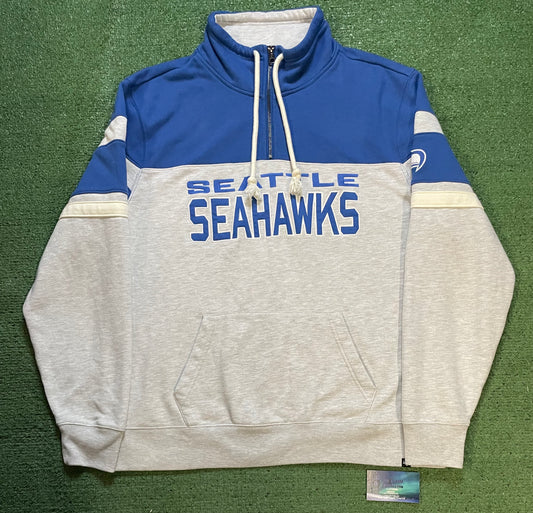 Seattle Seahawks grey and blue quarter zip