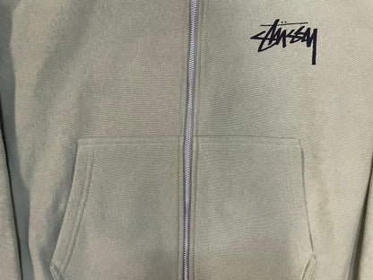 Stussy skate tough moss green zip up hoodie