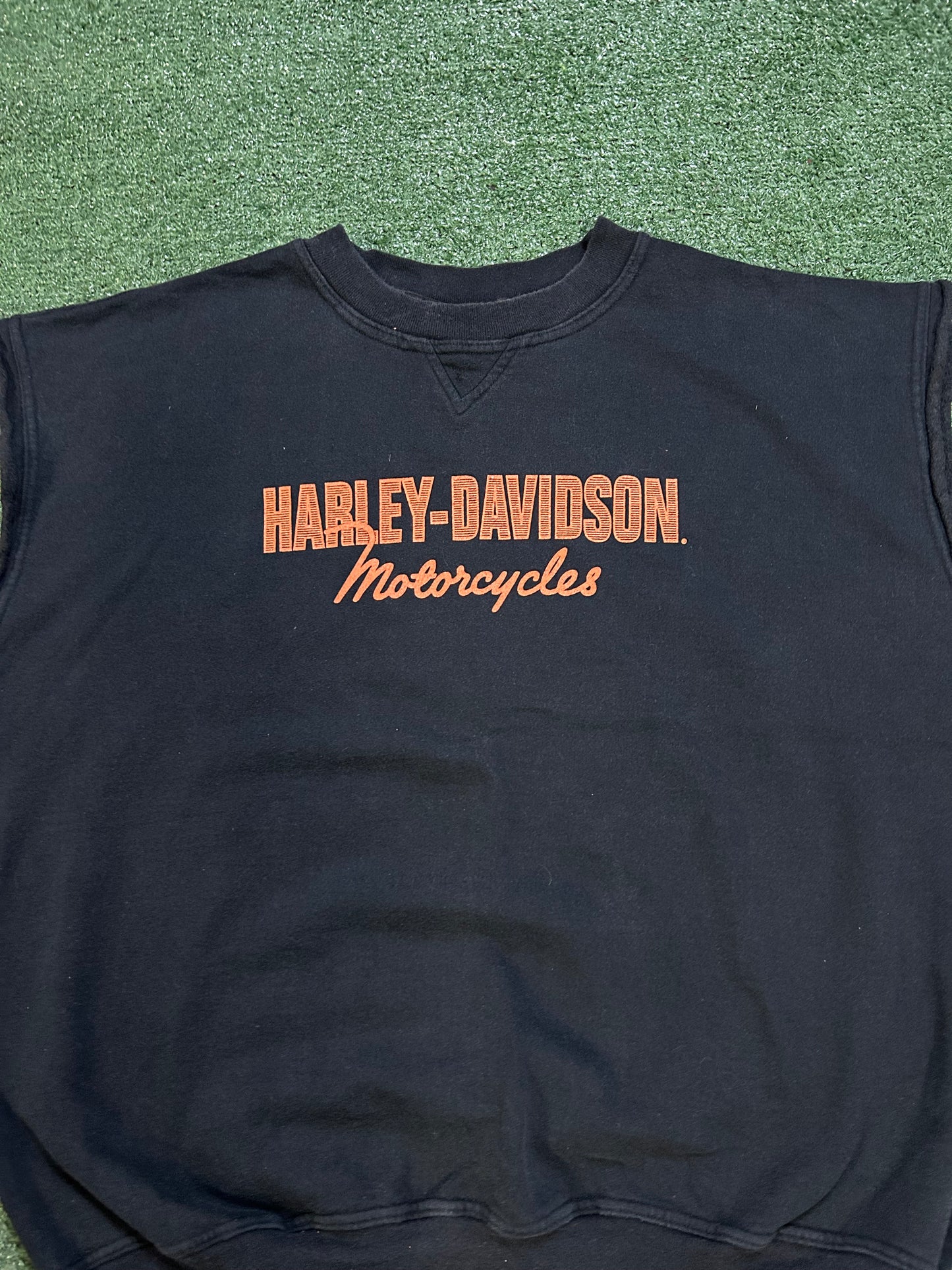 Vintage 1990s Harley Davidson cutoff crewneck