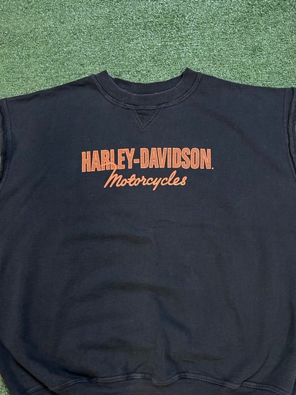 Vintage 1990s Harley Davidson cutoff crewneck