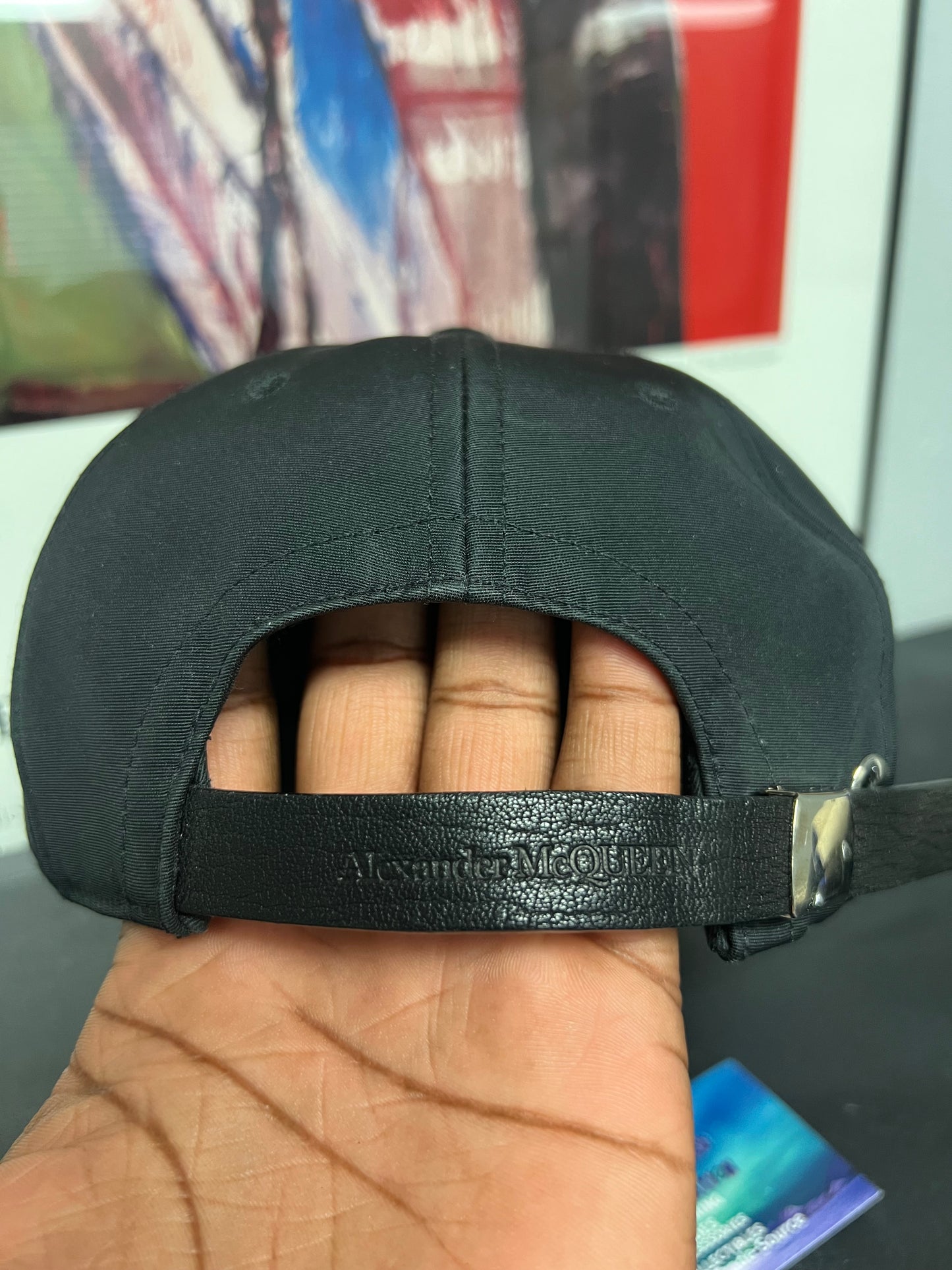 Alexander McQueen Tonal Graffiti black hat