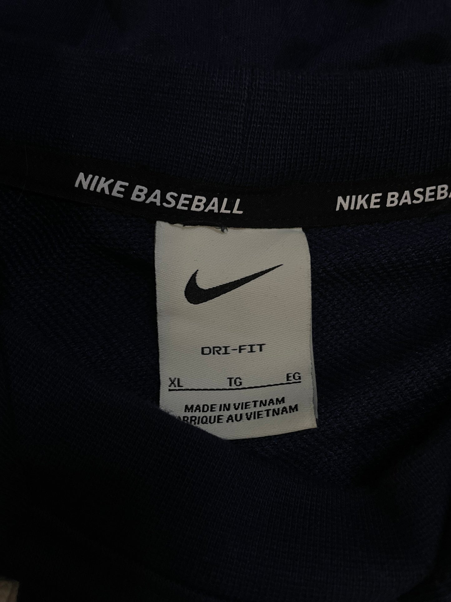 Nike navy swoosh baseball hoodie