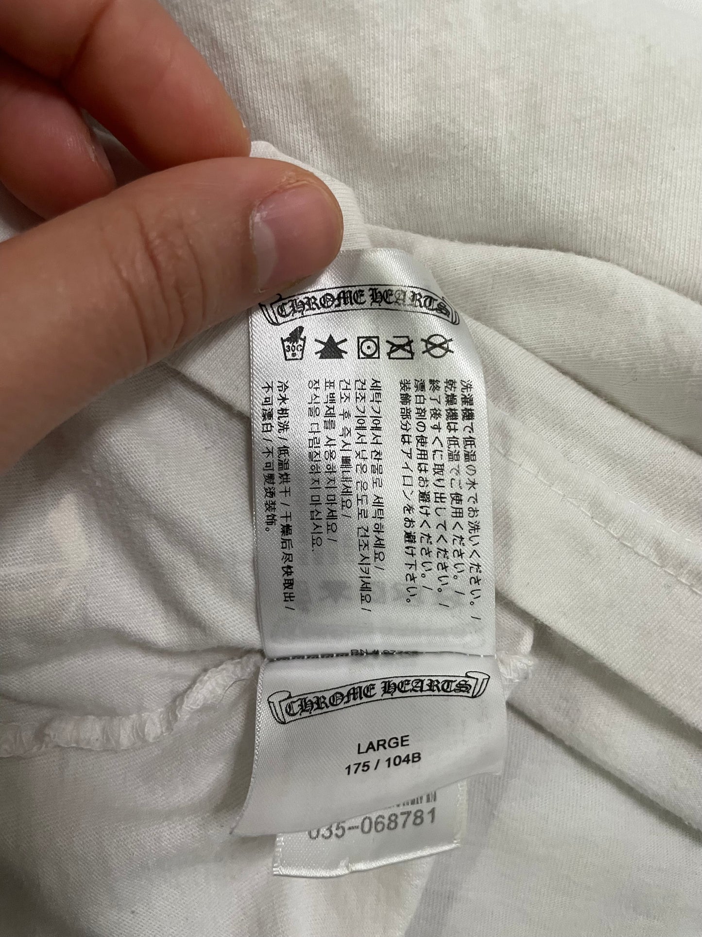 Chrome Hearts neck logo white longsleeve