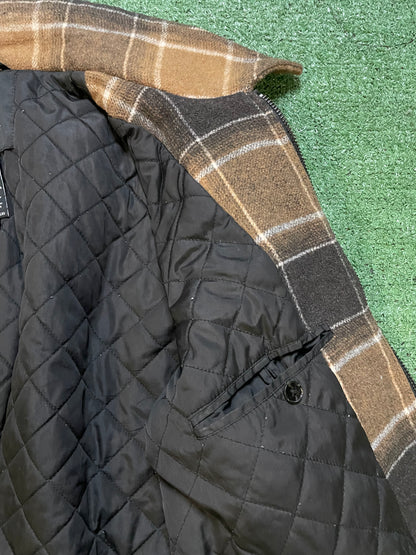 Shaquille O’Neal brown and tall full zip plaid jacket