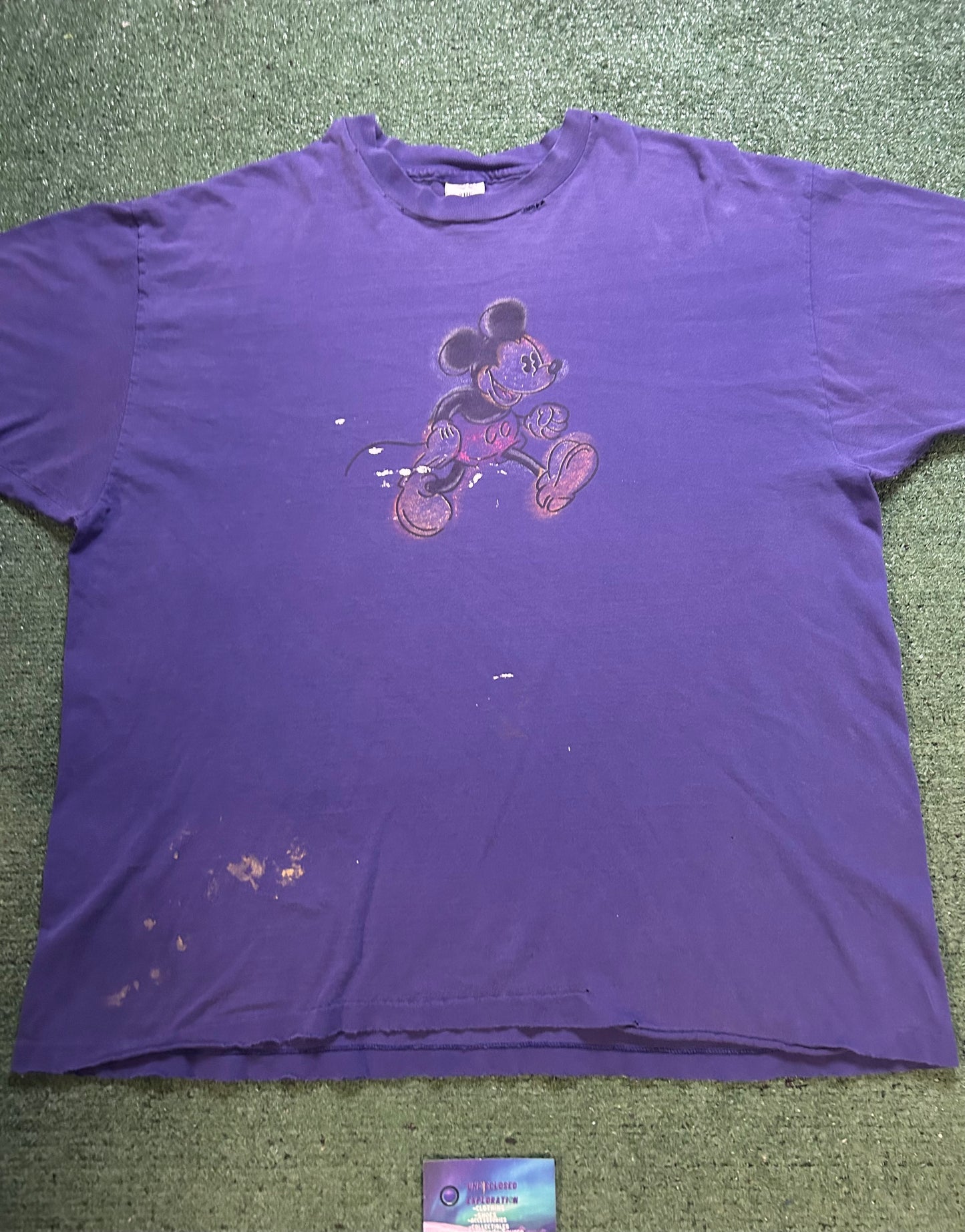 Vintage 1990s Disney Mickey Mouse purple distressed tee