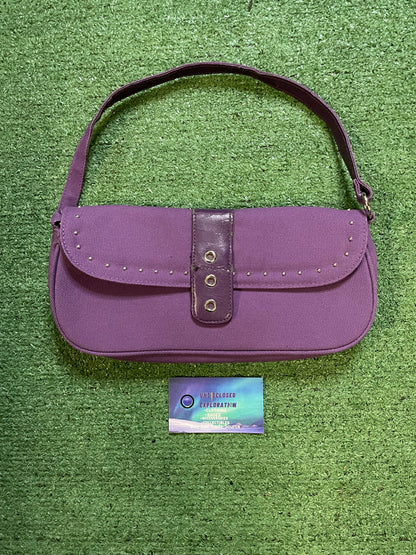 Victoria's Secret purple canvas mini baguette bag