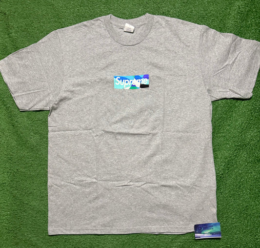 Supreme Emilio Pucci Box Logo Tee Heather Grey Blue