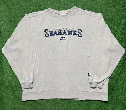 Vintage Y2K Seattle Seahawks Striped Crewneck