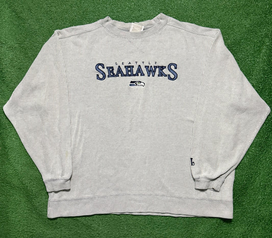 Vintage Y2K Seattle Seahawks Striped Crewneck