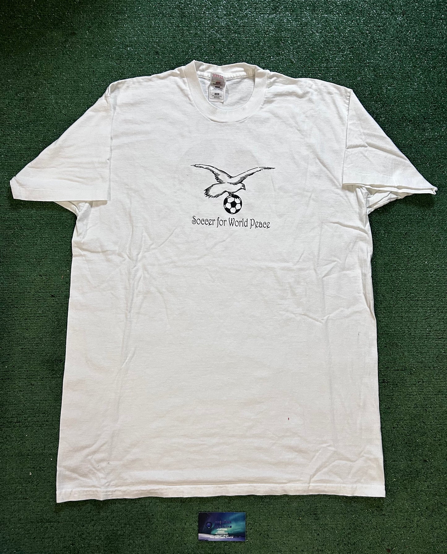 Vintage 1990s soccer for world peace tee
