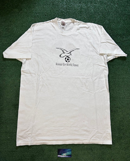 Vintage 1990s soccer for world peace tee