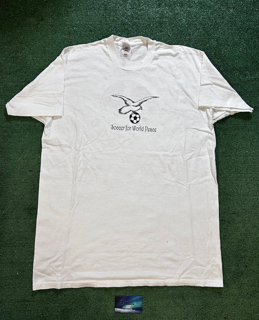 Vintage 1990s soccer for world peace tee