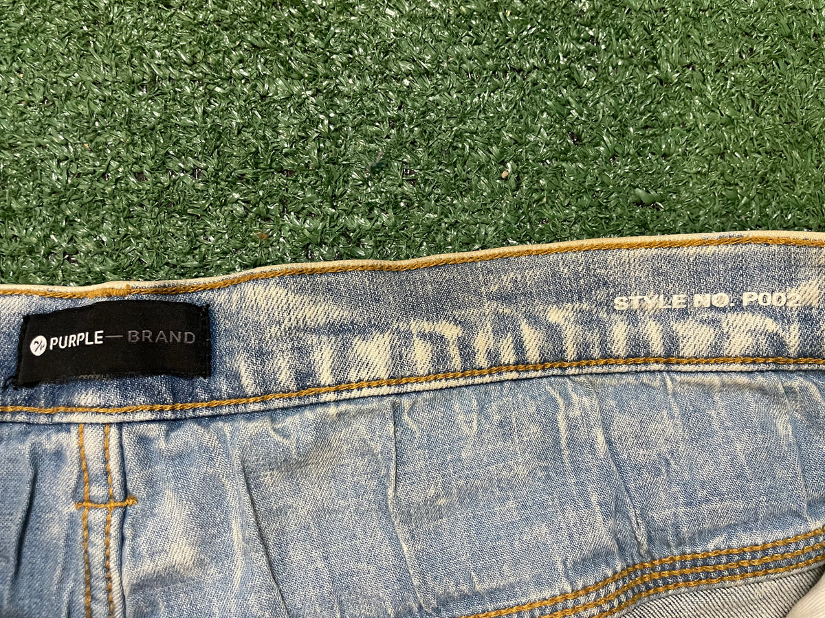 Purple Brand P005 Light Indigo Acid Bleach jeans