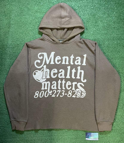 Euphoric mental health matters brown hoodie