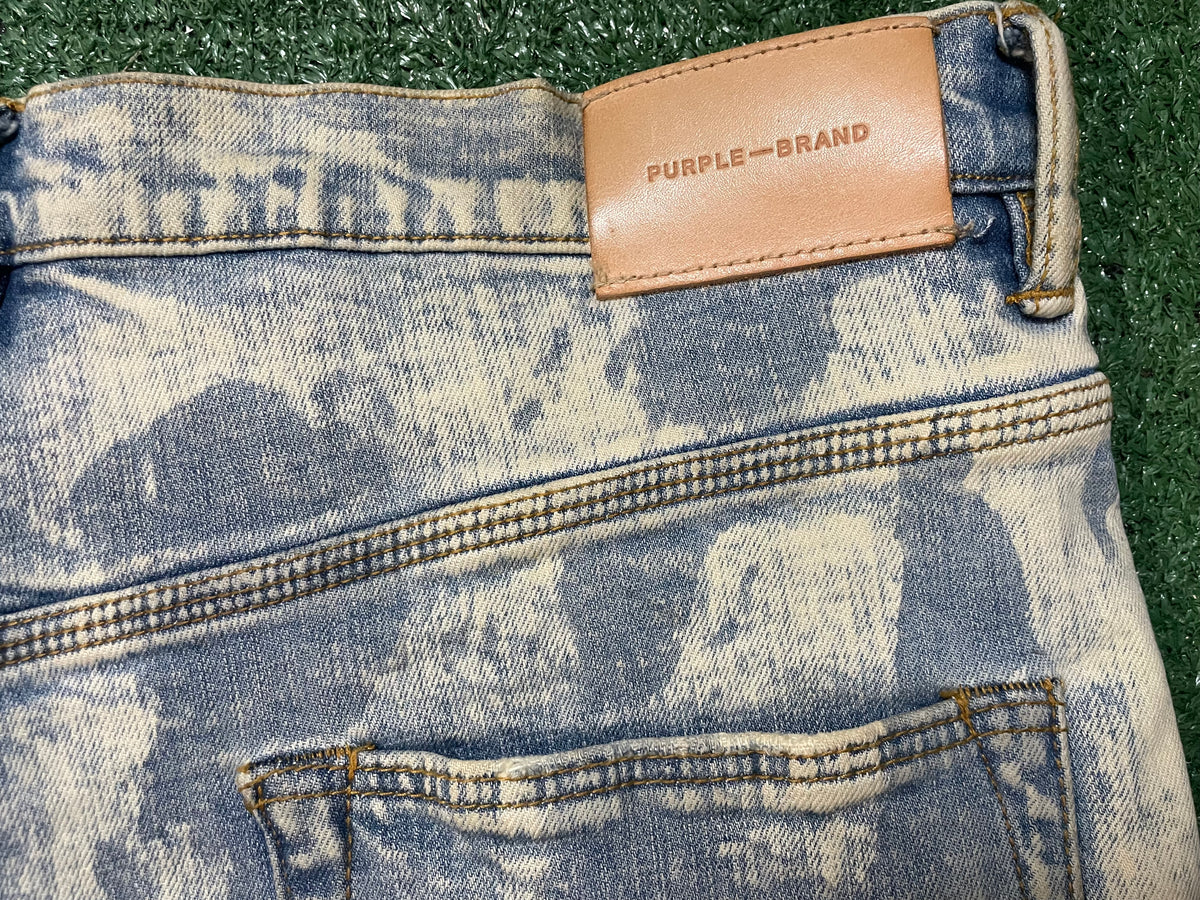 Purple Brand P005 Light Indigo Acid Bleach jeans