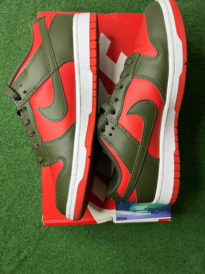 Nike dunk low cargo khaki mystic red size 7youth/8.5women