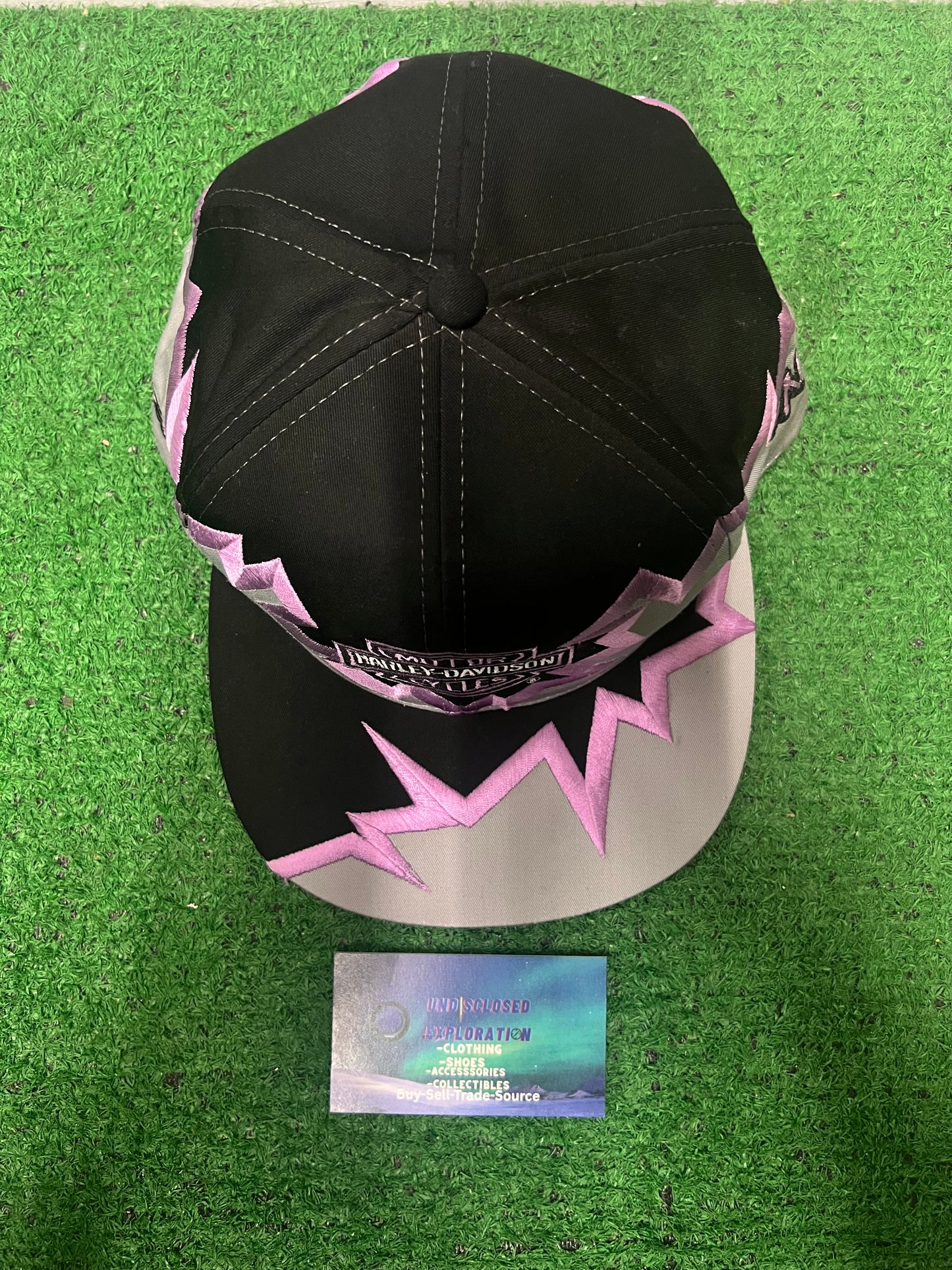 Vintage 1990s Harley Davidson shockwave purple hat