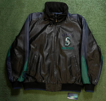 Vintage 1990s Seattle Mariners Leather Jacket