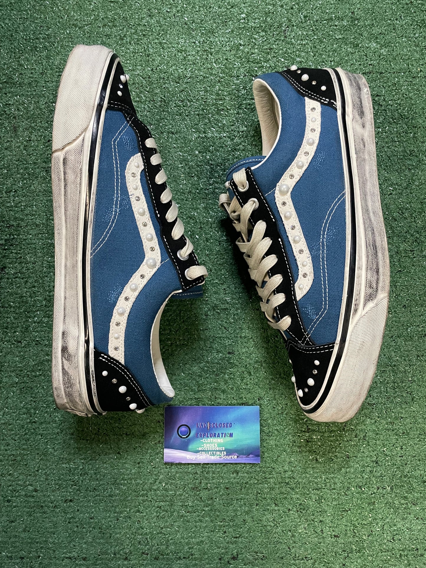 Vans old skool pearlized black & navy size 11.5men/13women