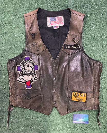 Vintage 1980s Christ rider motorcycle patch vest