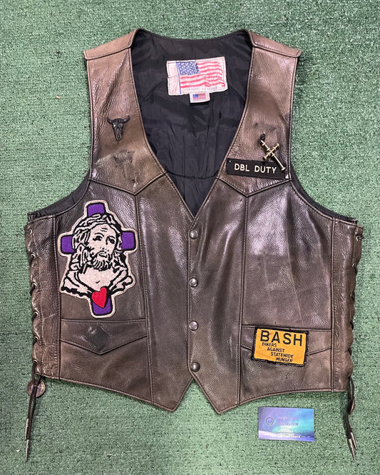 Vintage 1980s Christ rider motorcycle patch vest