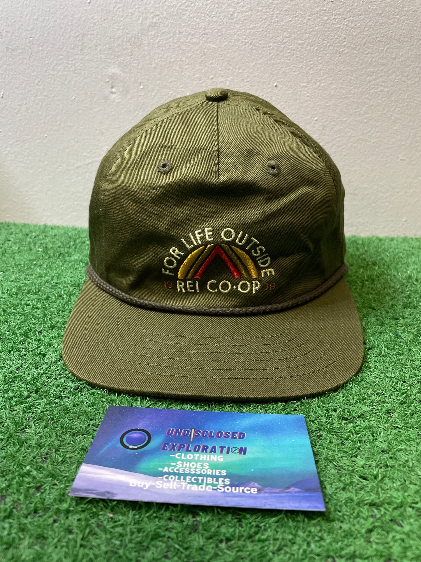 Rei olive green for life outside hat