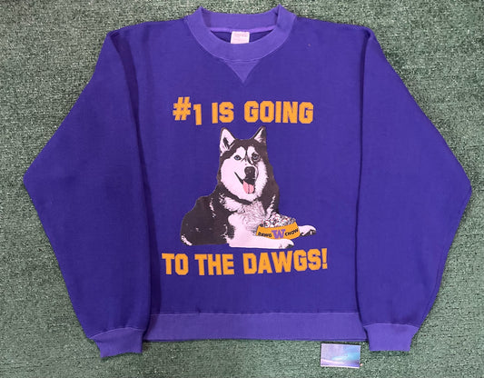 Vintage 1990s University of Washington UW Huskies #1 is going to the dawgs huskies crewneck