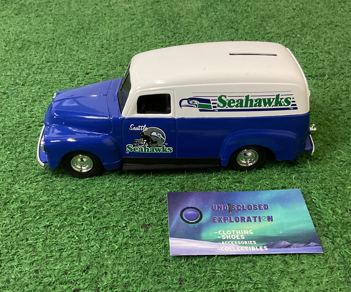 Vintage Seattle Seahawks 1950 GMC panel van Piggy Bank