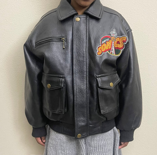 Vintage Seattle SuperSonics Youth Leather Jacket