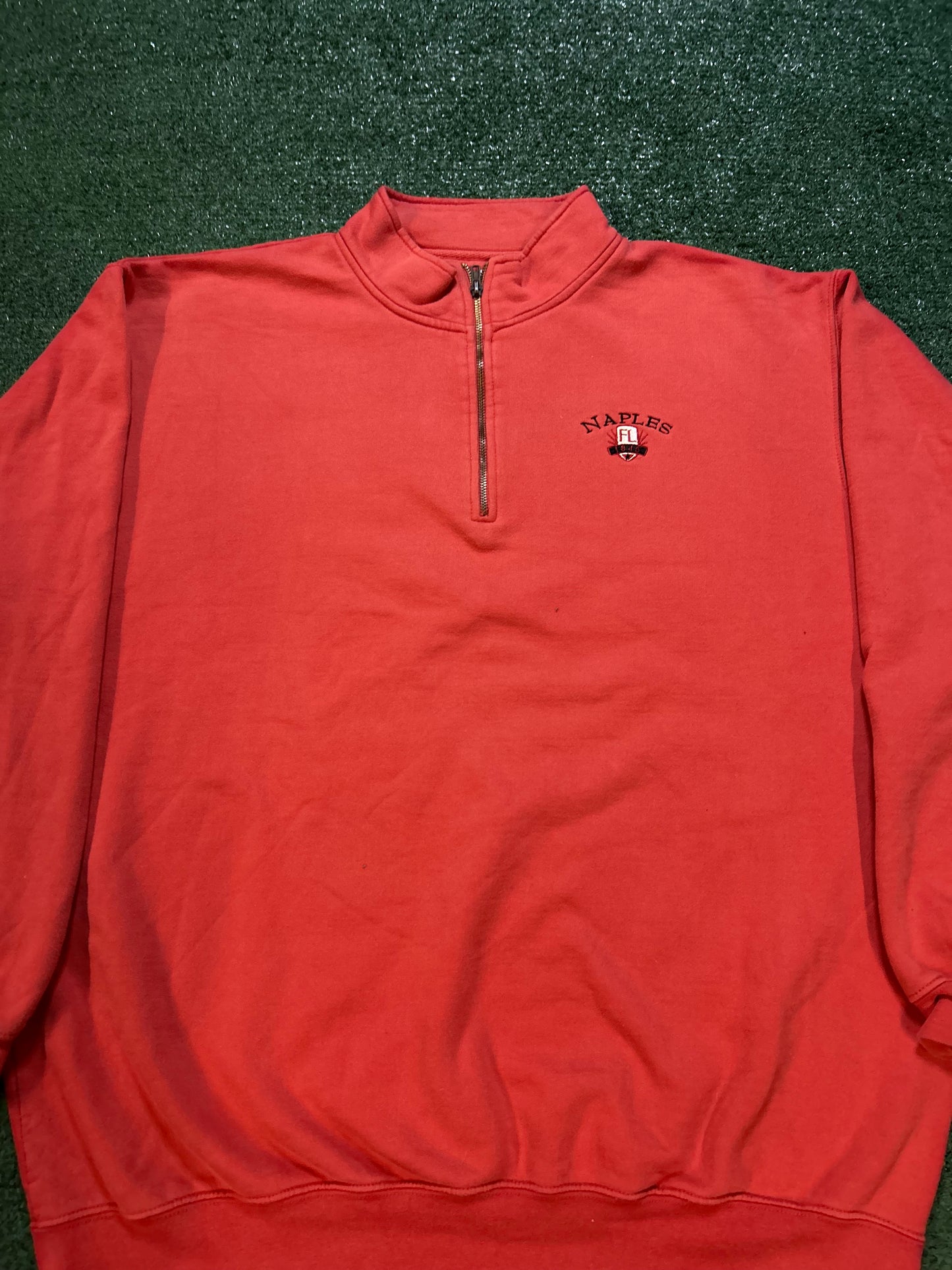 Vintage Naples Florida orange quarter zip
