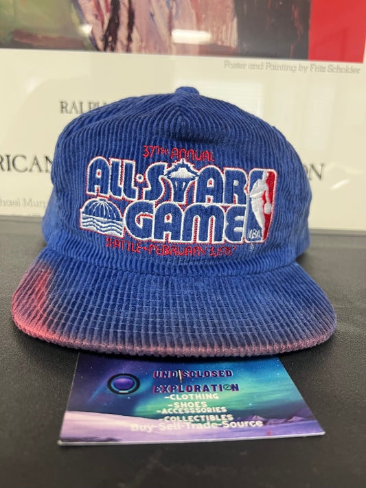 Vintage 1980s Seattle NBA all star game blue corduroy hat