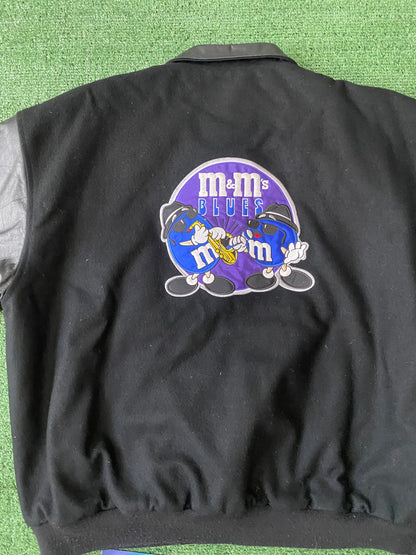 Vintage M&Ms Blues Leather Jacket