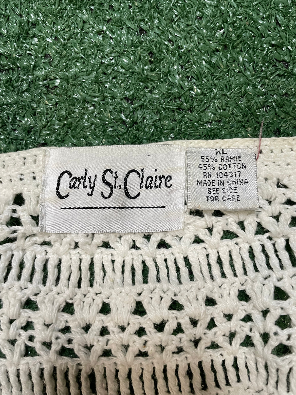 Vintage Carly St. Claire white knit cardigan