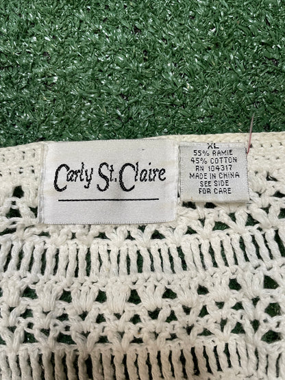 Vintage Carly St. Claire white knit cardigan