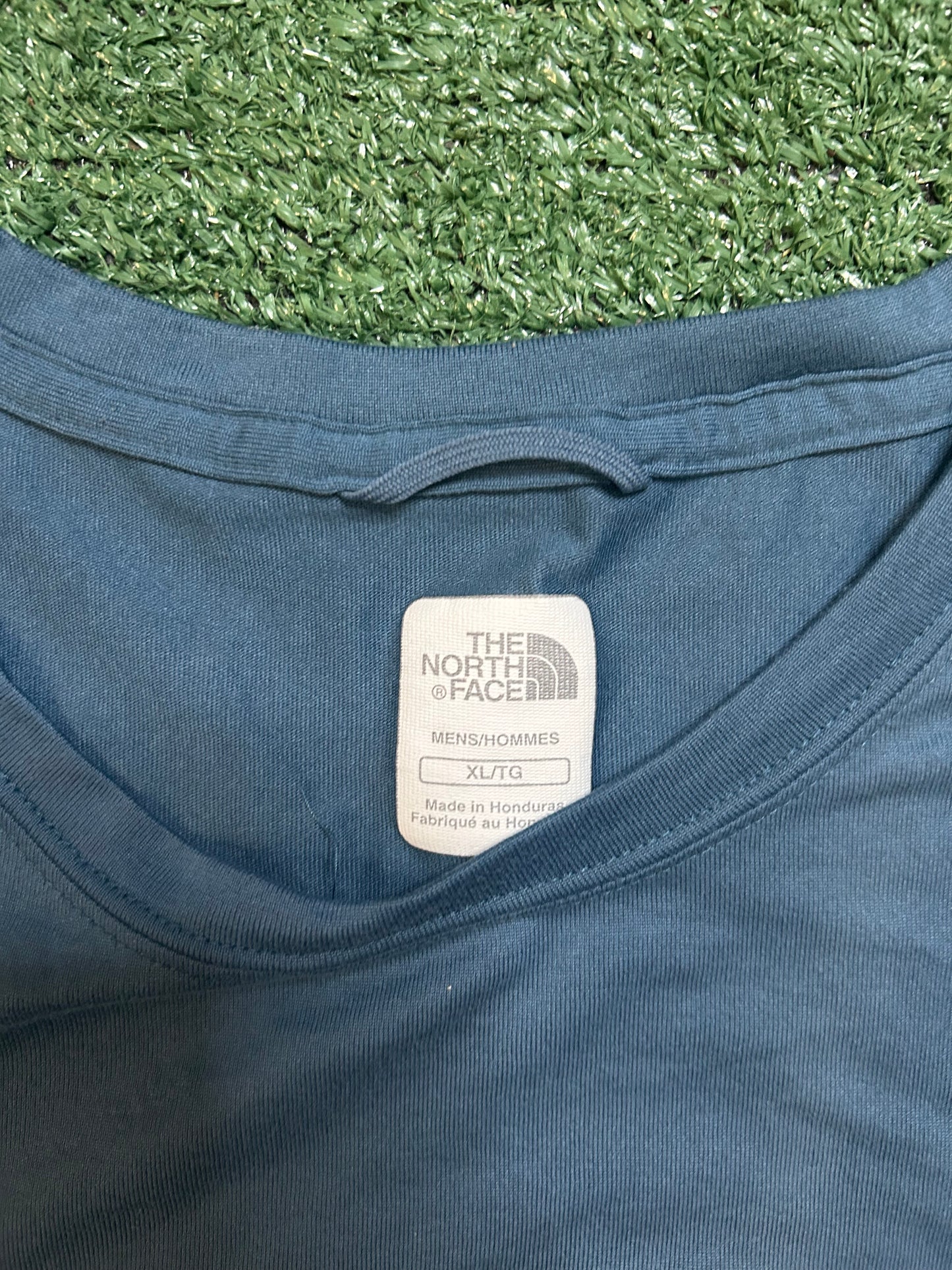 North face blue half dome logo tee
