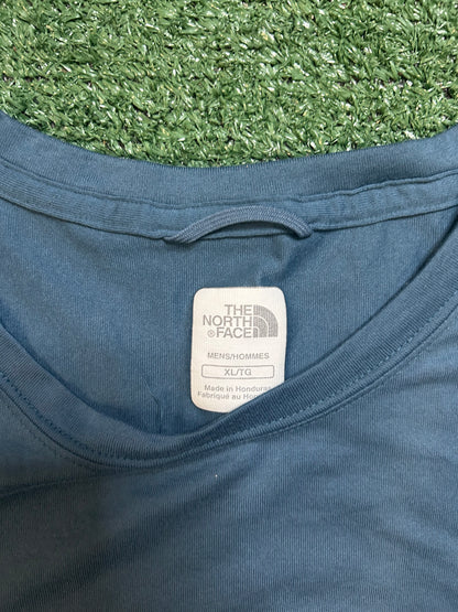 North face blue half dome logo tee