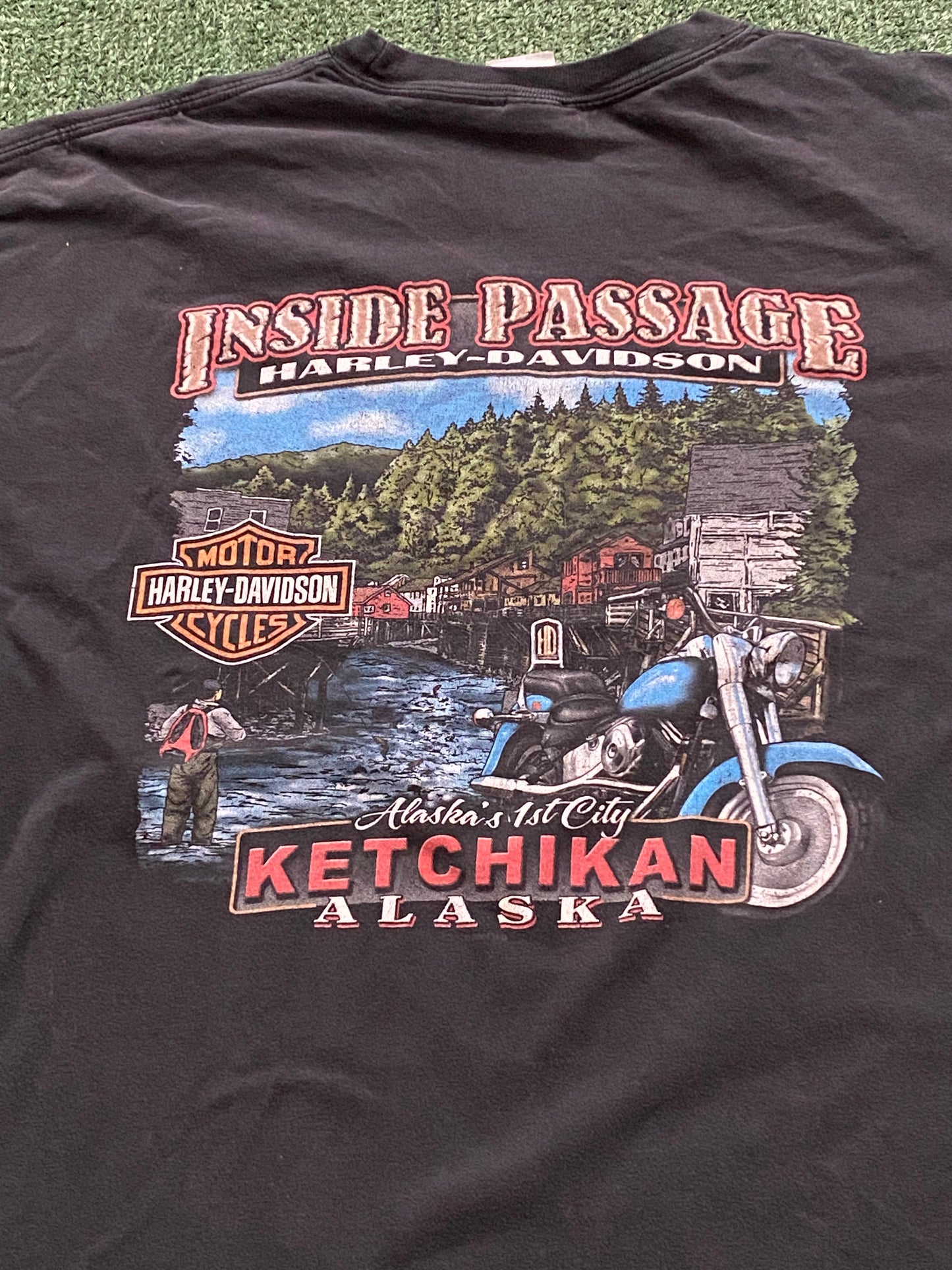 Vintage Harley Davidson inside passage Alaska Tee