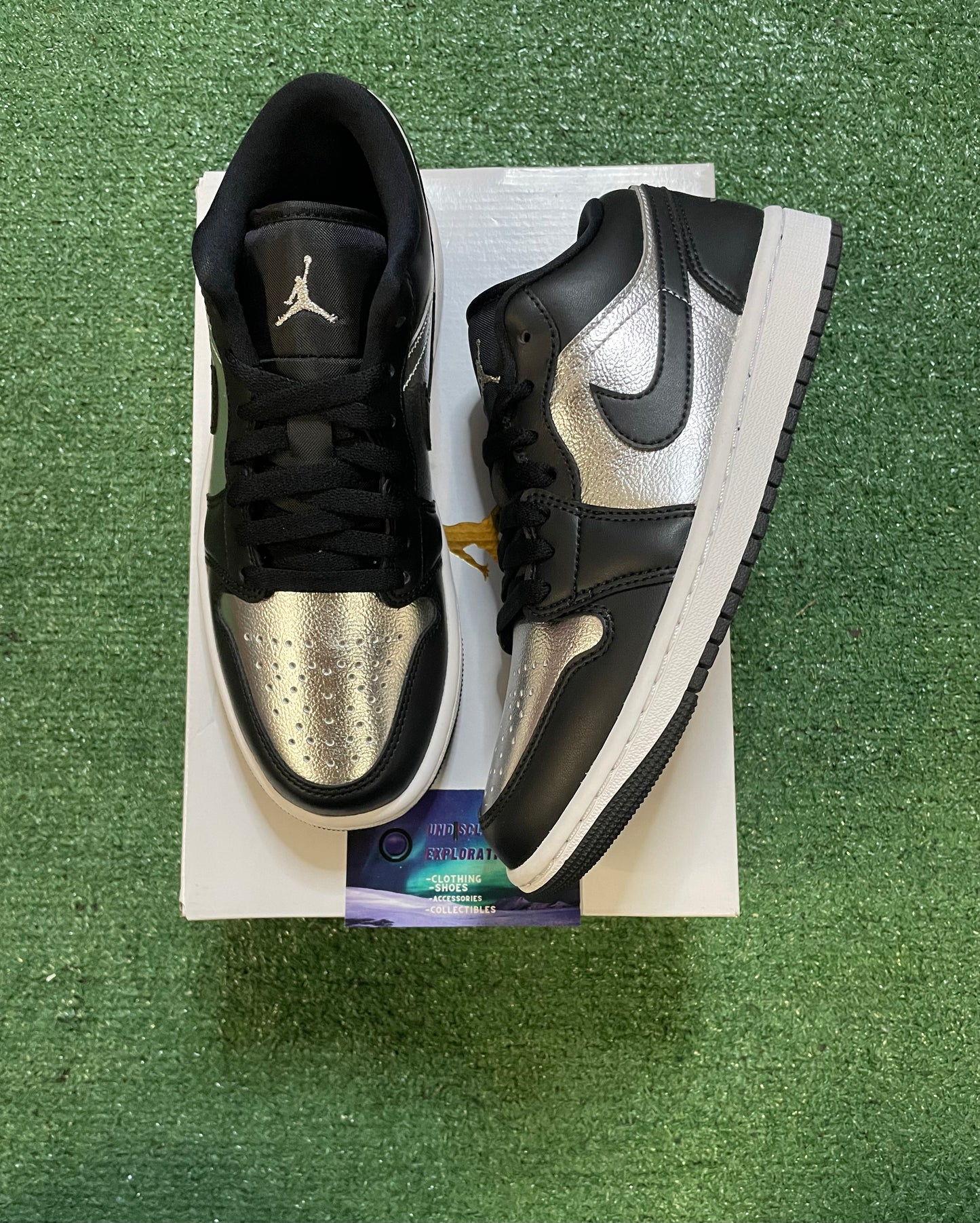Air Jordan 1 Low black metallic Silver