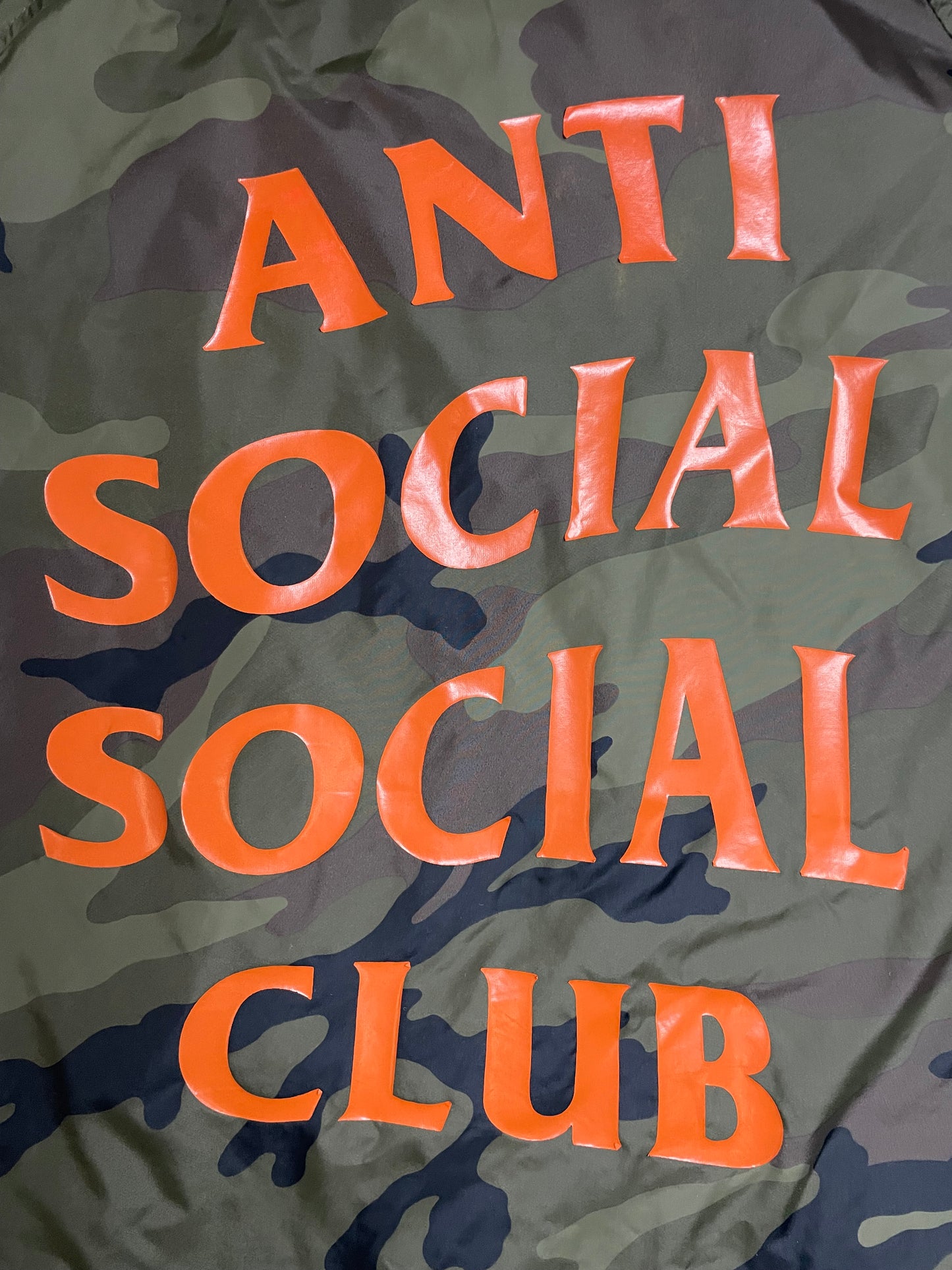 Anti social social club camo coach jacket