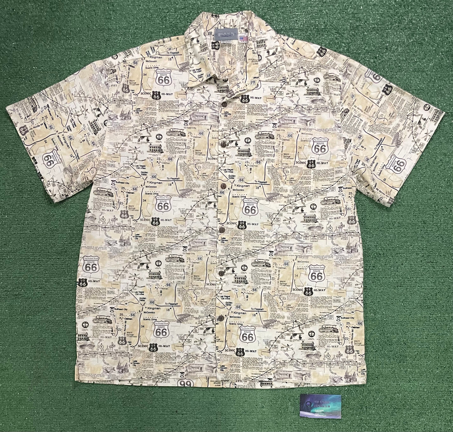 Vintage Route 66 button up tee