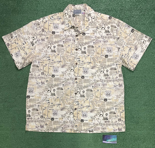 Vintage Route 66 button up tee