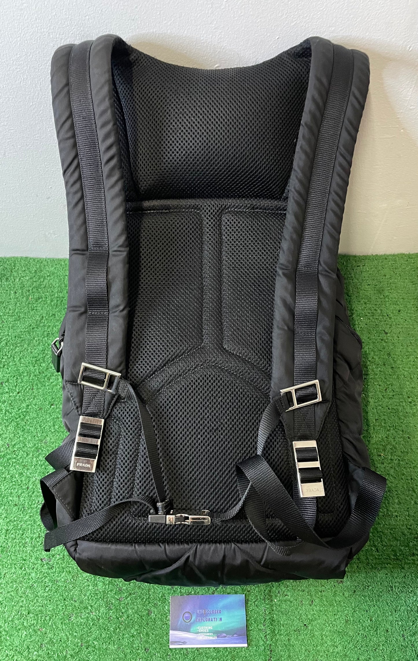 Prada Re-Nylon Padded Backpack With Hood In Black