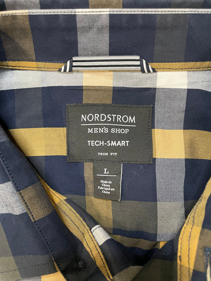 Nordstrom navy striped flannel