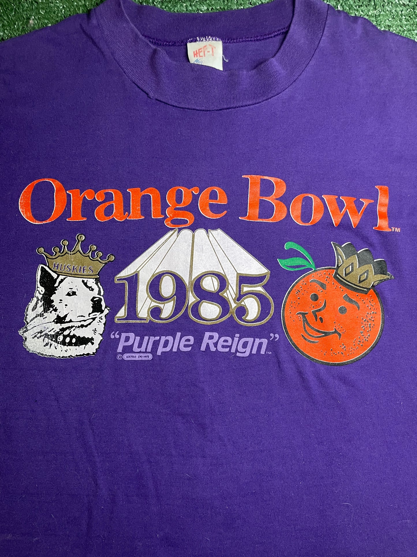 Vintage UW university of Washington 1985 orange bowl purple reign longsleeve tee