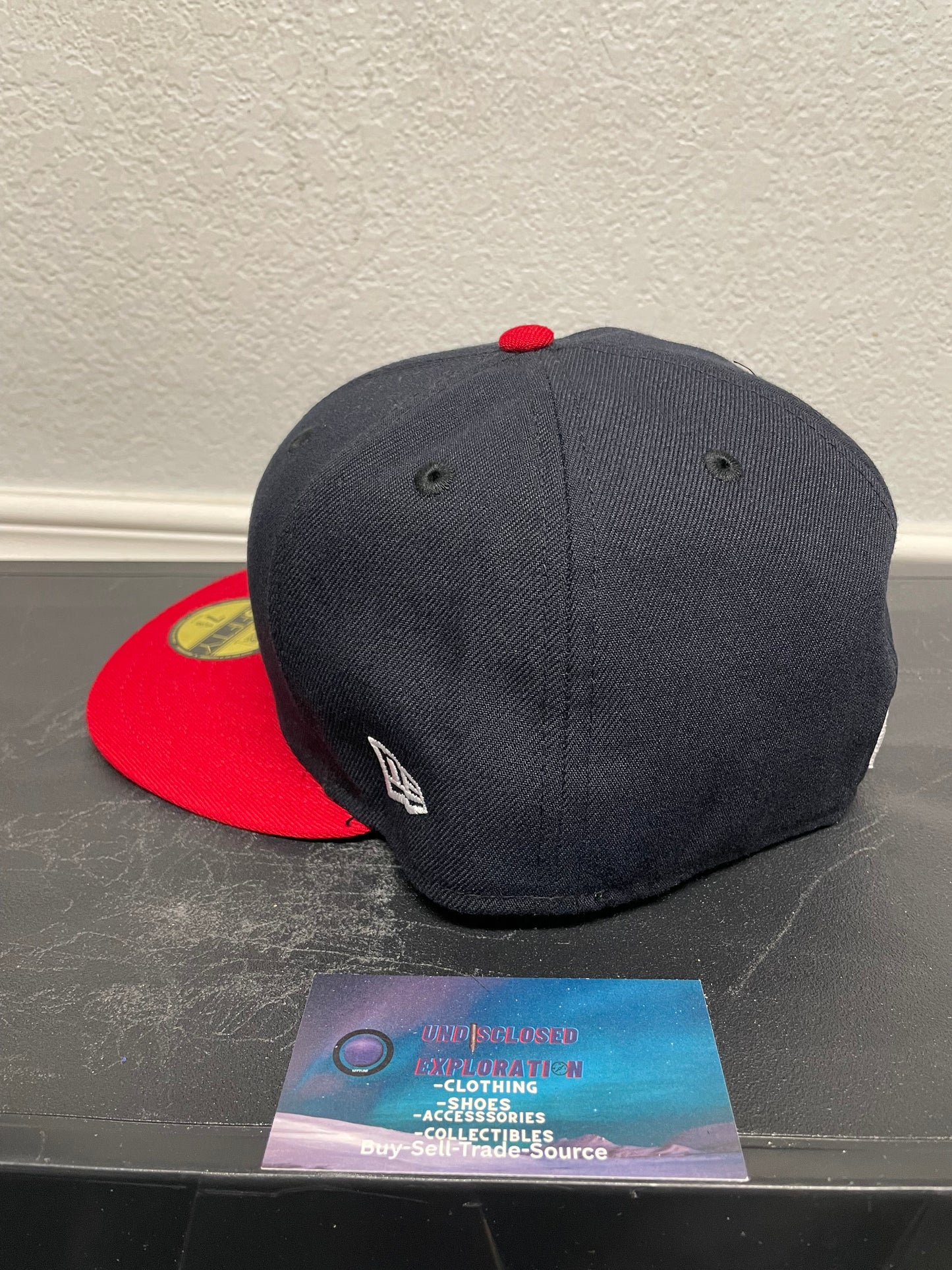 Atlanta Braves new era navy & red fitted hat