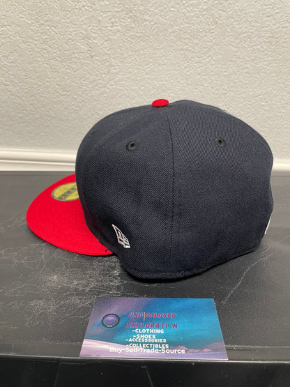 Atlanta Braves new era navy & red fitted hat