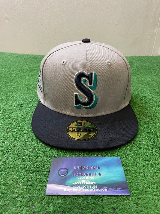 Seattle Mariners 40th anniversary grey and navy fitted new era hat